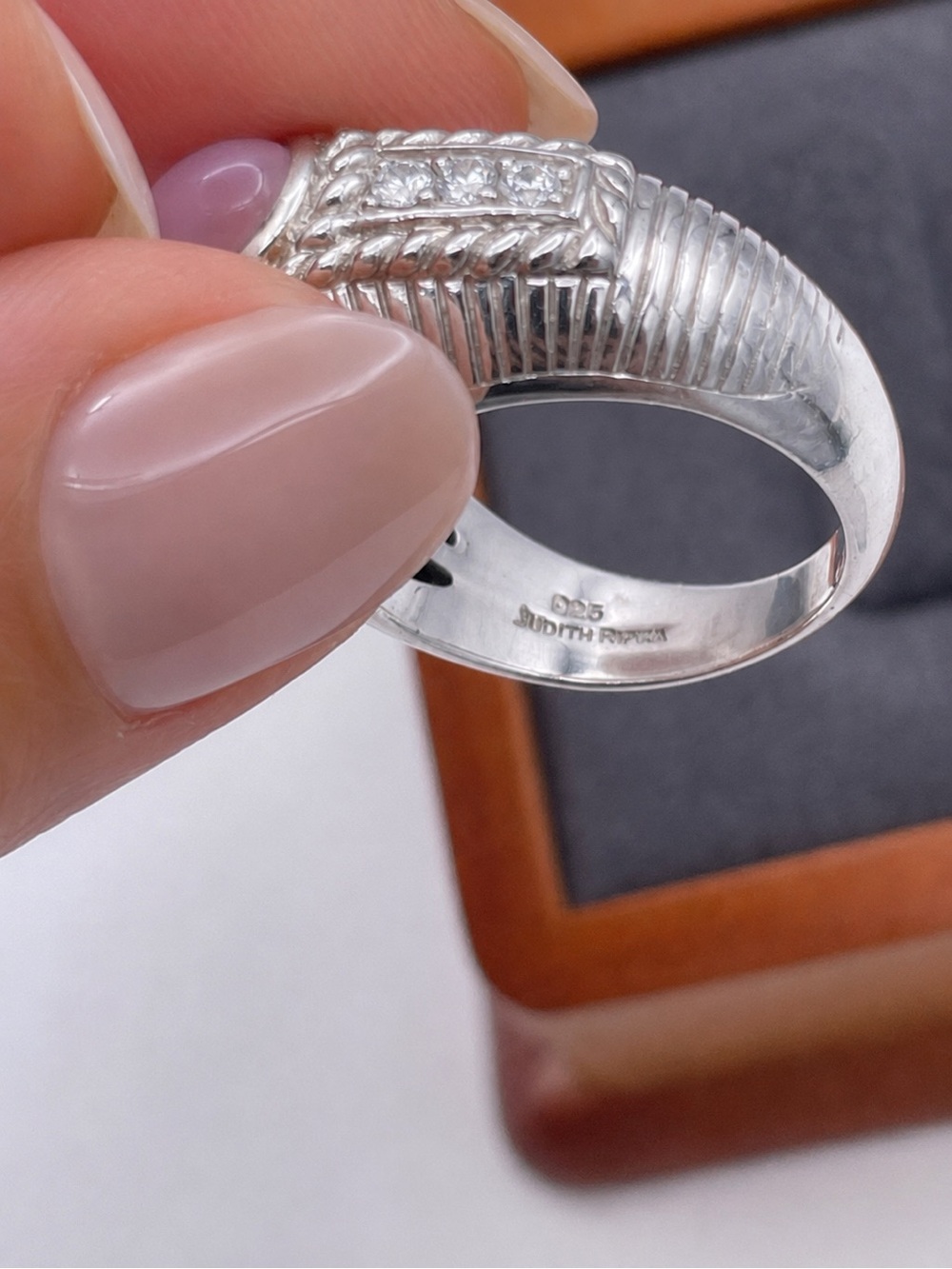Judith Ripka Sterling Silver 925 Rose Quartz CZ Ring | DQCZ Thailand Size 6 - Picture 5 of 10